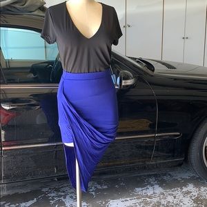 Royal Blue Asymmetrical Skirt